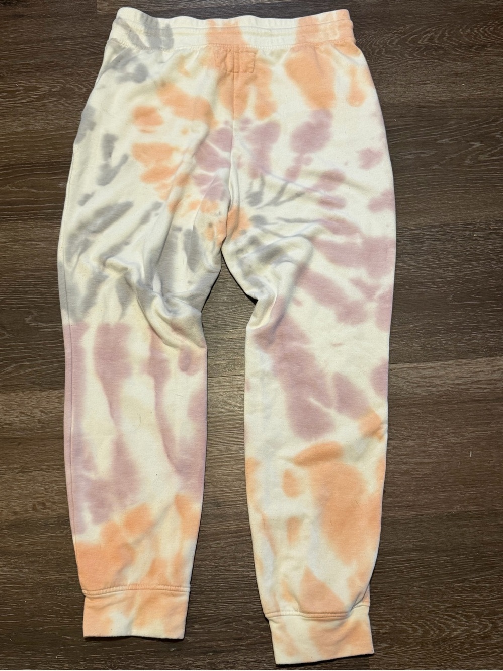Tie-Dye Jogger Pants in Peach, Pink & Gray - Picture 2 of 3